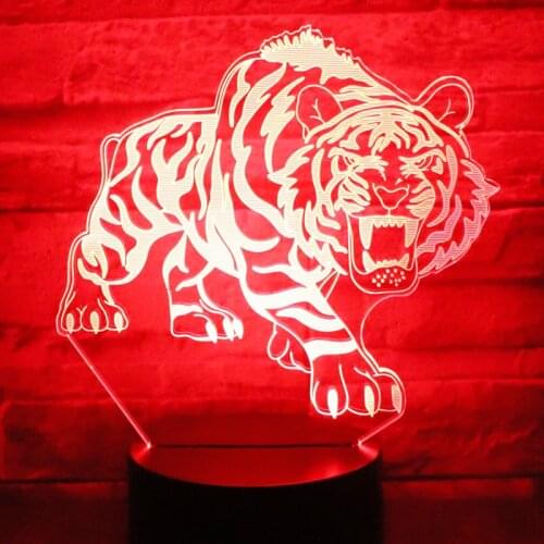 3D LED Night Light Ferocious Tiger with 7 Colors Light for Home Decoration Lamp Amazing Visualization Optical Illusion Awesome