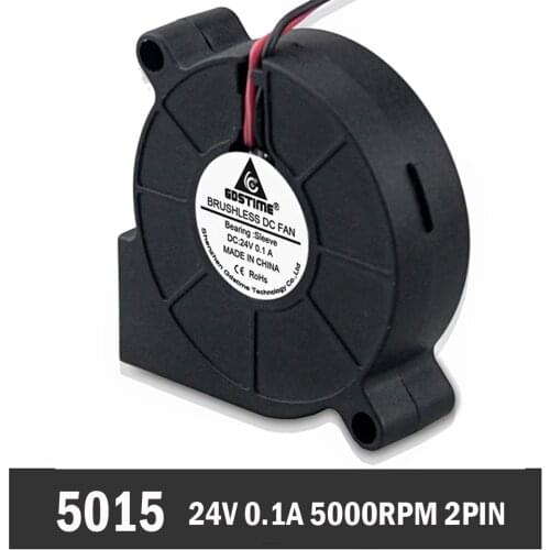 50pcs Gdstime 5015 Brushless DC Cooling Cooler Blower Fan 5015S 24V 50x15mm 2Pin