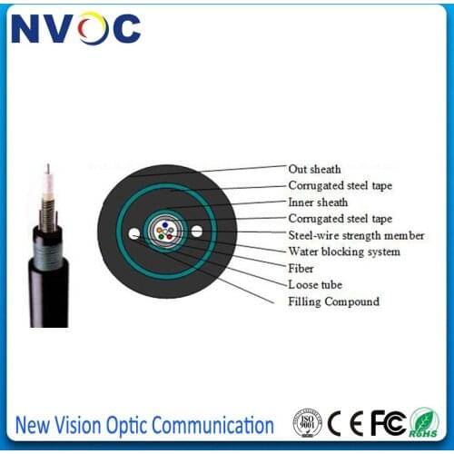 8 Core Single Mode G652D Duct Central Tube Aerial SM GYXTW53 Outdoor Fiber Optical Cable