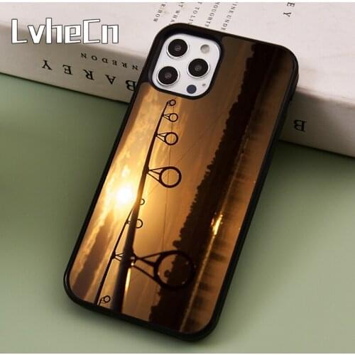 LvheCn CARP FISHING RODS Phone Case Cover For iPhone 5 SE 2020 6s 7 8 Plus 11 12 Pro X XR XS Max Samsung S8 S9 S10 coque