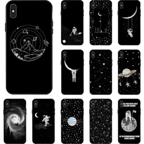 Space Moon Case For iPhone XR XS Max X 11 Pro Cases Painted Phone Cover For iPhone 12 Pro Max 7 8 6S 6 Plus SE 2020 Mini Covers