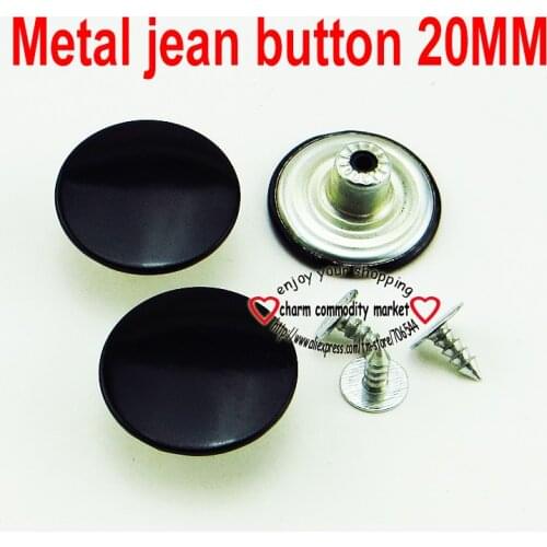 30PCS 20MM black metal jeans button sewing clothes accessories JMB-128