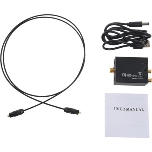 Digital to Analog o Converter Amplifier Decoder Optical Fiber Coaxial Signal to Analog Stereo o Adapter 3.5MM Jack 2*RCA