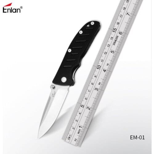 Enlan EM-01 Folding knife 8Cr13Mov Steel blade G10 Handle Camping Hunting Survival Fishing Utility Super Military Knife EDC tool