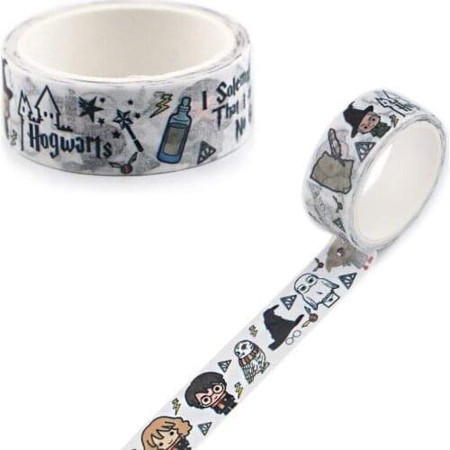 ER1291 15mmX5m Film Wizard Student Washi Tape Set Adhesive Tape DIY Decoration Sticker Scrapbooking Diary Tape Stationery Supply