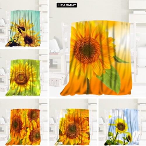HEARMNY Sunflower Blanket Sleep Cover Blankets Yoga Office Sofa Blanket Bed Cover Travel Soft Warm Throw Blanket For Adult