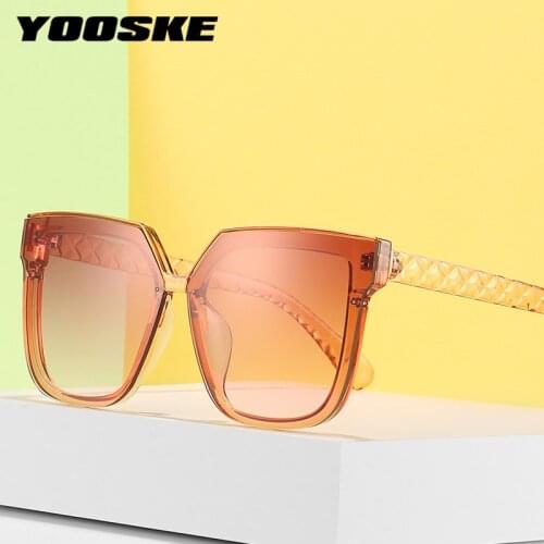 YOOSKE Classic Vintage Square Sunglasses Women Oversized Sun Glasses Men Luxury Brand Design Eyeglasses Retro Big Frame Eyewears