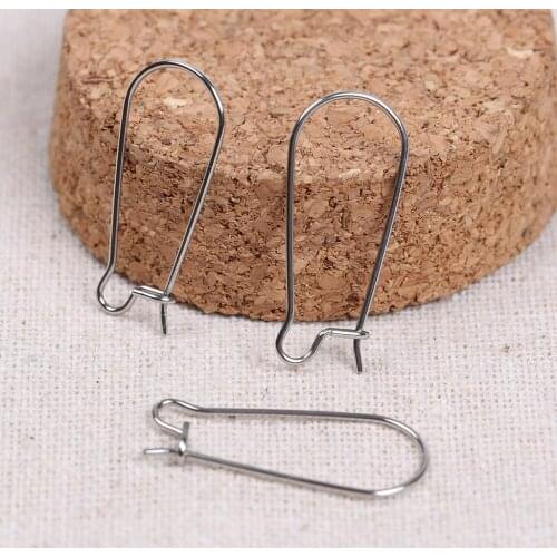 Onwear 20pcs stainless steel kidney earring wires diy hoop ear wire hooks findings for jewelry making