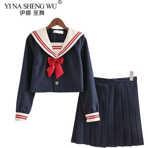Sailor Dress Suit Girls Japanese Korea Style Jk School Uniform Short&Long Sleeve Hell Pleated Academy Anime Harajuku Cosplay New