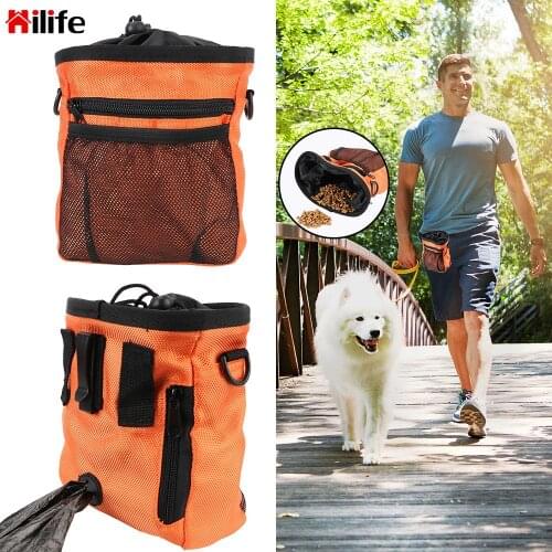 Dog Treat Pouch Pet Outdoor Supplies Drawstring Carries Dog Training Tools Hands Free Waist Bag Pet Products