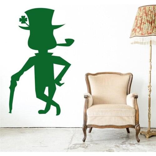 Wall Sticker Vinyl Decal Ireland Leprechaun Irish Symbol Saint Patricks Mural Vinyl Removable Ru-339
