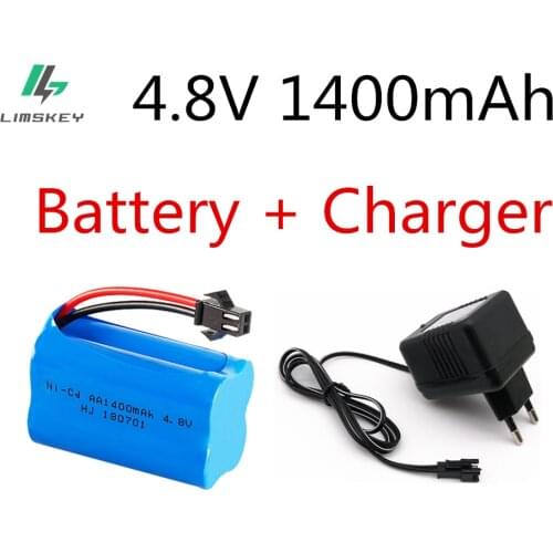 4.8v 1400mah Ni-Cd Battery + 4.8v USB Charger Nicd AA 4.8v rechargeable battery pack for RC cars 4.8v RC boat toy Battery