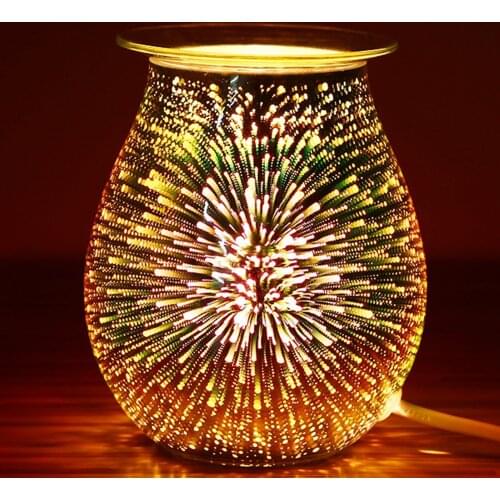 New Aroma Electric Wax Melt Incense Burner Warmer 3D Firework Lamp Night Light Tart Aromatherapy Diffuser