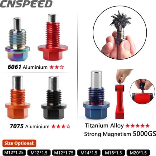 New Titanium Alloy M12 M14*1.5MM Engine Dress Up Magnetic Oil Drain Plug Package Oil Sump Drain Plug Nut For Honda Mitsubishi