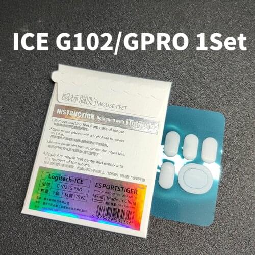 Esportstiger Mouse Skates Feet For Logitech G304 G102 GPRO G303 MX518 White Mouse Glides Curve Edge ICE Version