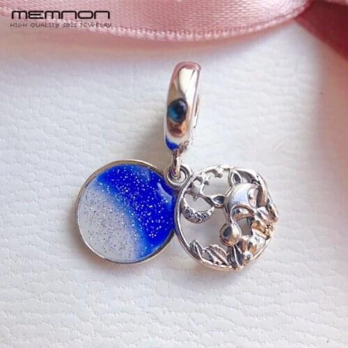 2019 New autumn Fox Rabbit Hanging Charms 925 sterling Silver pendant enamel charm fit bead Bracelet Necklace DIY Memnon Jewelry