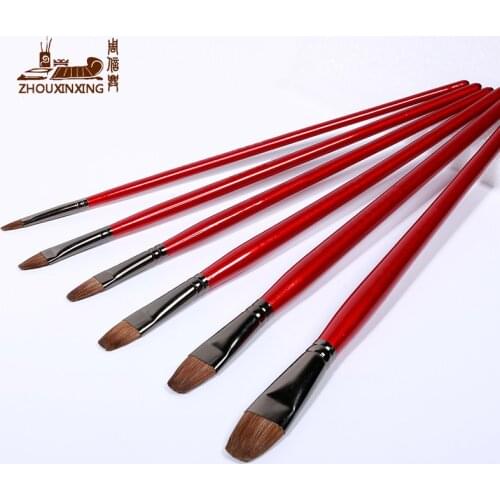 Zhouxinxing weasel cents transparent transparent red rod brush set art teaching oil painting watercolor pen sets acrylic brush
