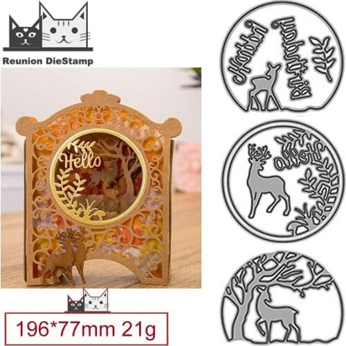 Cut Die Hello Happy Birthday Christmas Elk Tag Metal Cutting Dies DIY Scrapbooking Steel Craft Die Cut Embossing Paper Cards