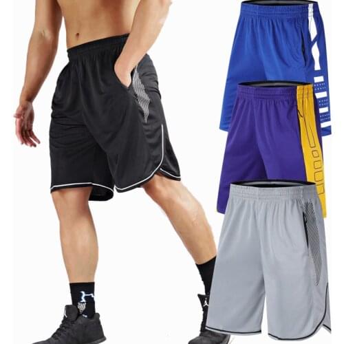 Men Basketball Shorts Breathable Sweat Sport Running Shorts Outdoor Sports Fitness Short Pants Loose Beach Shorts Zip pocket