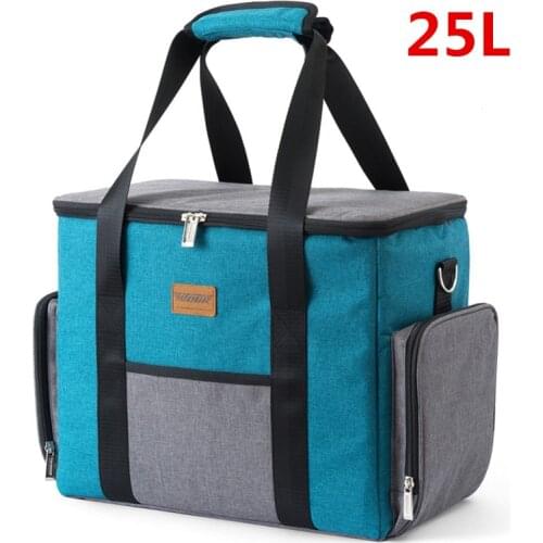 25L Extra Large Insulated Cooler Bag Thermal Ice Pack Mens Bag Refrigerator For Food Weekend Picnic Beer Storage Container New