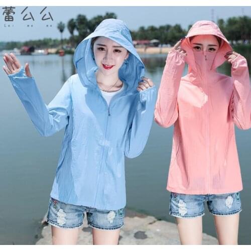 Big size 3XL Women Quick Dry Skin Coat Sunscreen auti UV400 Gradient Thin Outwear Ultra-Light Windbreake sun protection Jacket