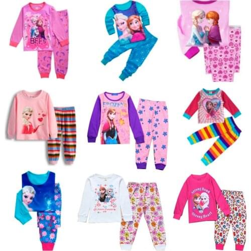 Spring Childrens Pajamas Sets Cartoon Frozen Anna Elsa Cars Minnie Kid Pyjamas Baby Boy Girls Baby Sleepers Sleepwear 1-7Years