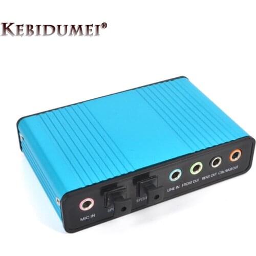New External USB 2.0 Sound Card 6 Channel 5.1 Audio Card Converter Adapter CM6206 Chipset Audio Adapter for PC Laptop