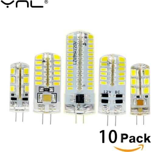 YNL 10pcs G4 LED Bulb Lamp High Power 3W SMD2835 3014 AC DC 12V AC 220V White/Warm White Light replace Halogen Spotlight