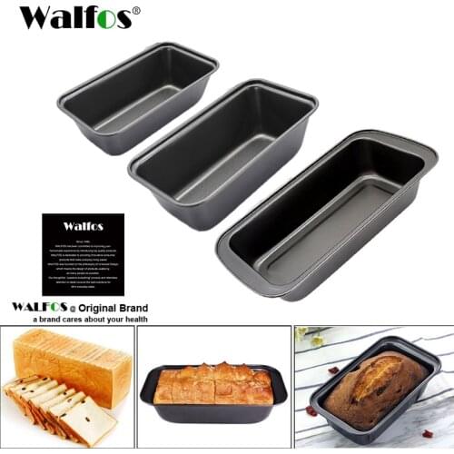 WALFOS 1pc Loaf Pan Rectangle Toast Bread Mold Cake Mold Carbon Steel Loaf Pastry Baking Bakeware DIY Non Stick Pan Baking
