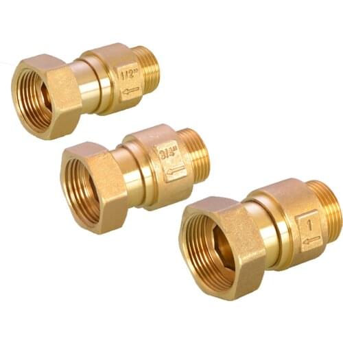 1pcs Brass Copper Front Water Meter Connector Check Valve Booster Pump 1/2" 3/4" 1" Male x Female Thread Pipe Fittings