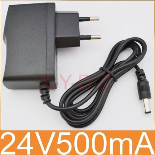 1PCS High quality DC 24V 500mA IC program AC 100V-240V Converter Switching power adapter Supply EU Plug DC 5.5mm x 2.1-2.5mm