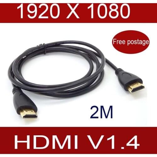 10pcs Portable 2M HDMI V1.4 Gold Plated Connector Cable 1080P 3D for HDTV DVD