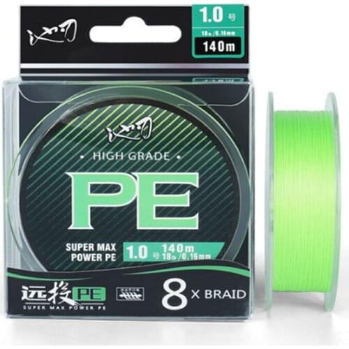 100M 8 Weaves PE Fishing Line Ultra-long Casting 8 Strand Braided Smooth Multifilament Line 15-70LB Drag 0.8#-6# Number X452G
