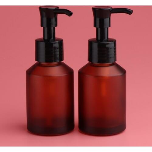 2 Amber Glass Bottle Spray Bottle Spray Bottle Incl. Pump