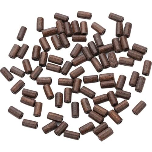 300 Pieces Wooden Beads Tube Beads For Necklace Bracelets DIY Crafts Handmade Gift 12x6mm