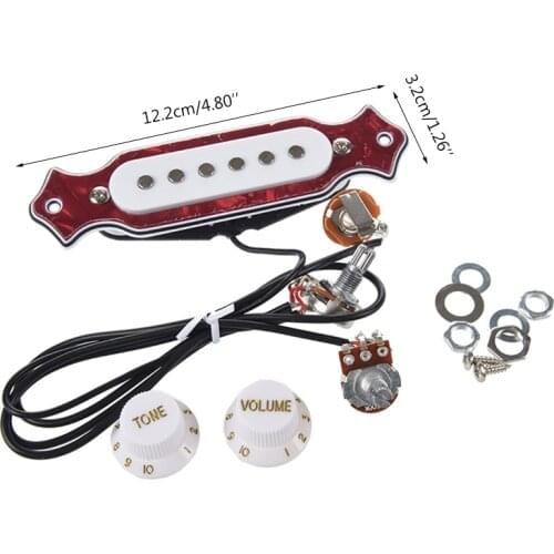6-string Single Coil Acoustic Guitar Soundhole Pickup with Volume & Tone Pots