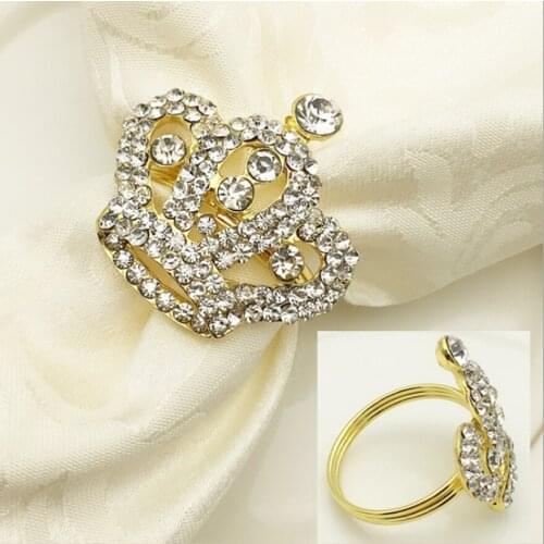 6pcs SHSEJA European Royal Crown Napkins Banquet Table Napkin Wedding Necklace Desktop Decoration