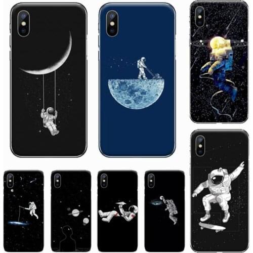 Moon astronaut space universe Phone Case For iphone 12 5 5s 5c se 6 6s 7 8 plus x xs xr 11 pro max mini