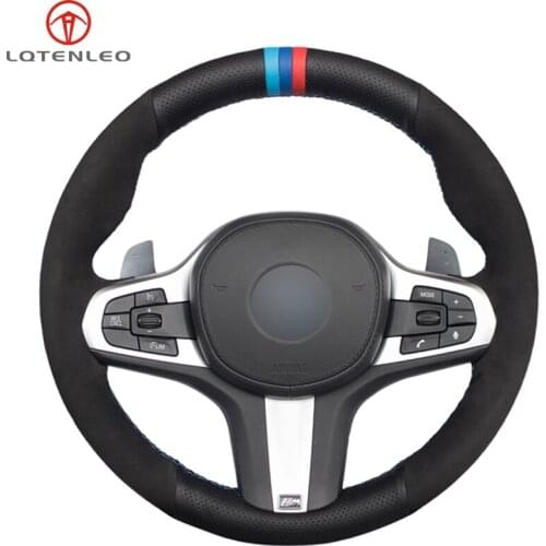 Steering Wheel Cover Black Genuine Leather Suede For BMW M Sport G30 G31 G32 G20 G21 G11 G12 G14 G15 G16 X3 G01 X4 G02 X5 G05 X7