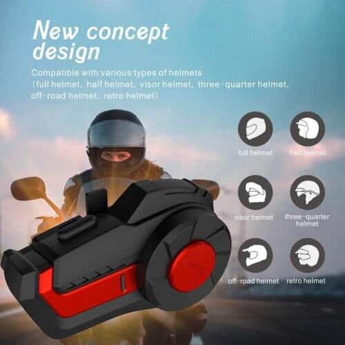 80% Dropshipping!! HY-01 Waterproof Motorcycle BT Wireless Bluetooth Intercom Helmet Headset Interphone for Outdoor Activities