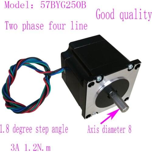 Good Quality Nema23 57 Step Motor 57BYG250B 1.2N.m 3A 2-Phase 4 Wires Stepper Motor With 8mm Shaft