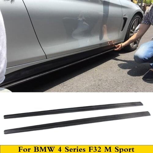 Body Kit Carbon Fiber M4 Side Skirts Extention Body Lip for BMW 4 Series F32 M Sport Coupe 2014 2015 2016 2017 2018