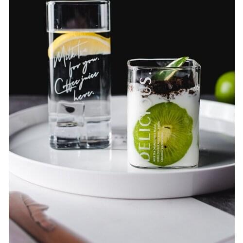 Creative Nordic high borosilicate transparent glass straight milk breakfast cold drink beer whisky juice simple water cup