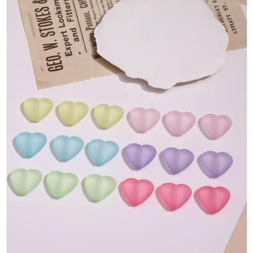 Matte color transparent frosted peach heart love beaded DIY handmade ear jewelry bracelet necklace accessories material