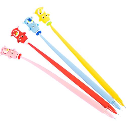 Cute Cartoon Fashion Gel Pens Soft Silicone Material 0.5mm Black Refill Writing Stationery Office Students School Supplies