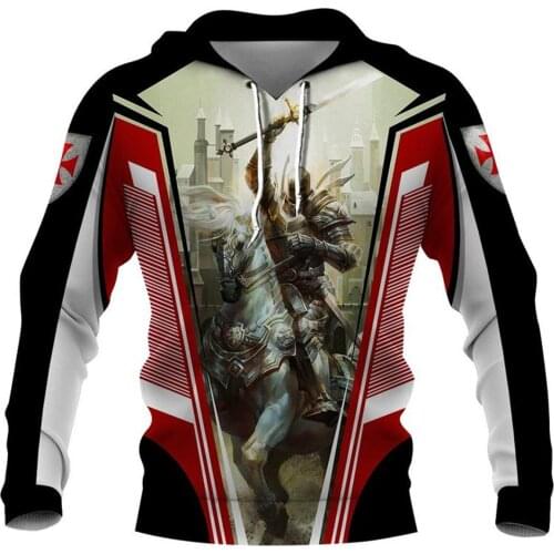 Knights Templar Fashion Hoodies For Men 3D All Over Printed Spring/Autumn Casual Unisex Pullover Hooded Harajuku Streetwear