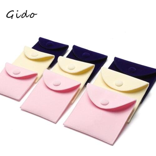 Soft Velvet Jewelry Packaging Bag Snap Bag Plush Cloth Bag Packaging Wenwan Bag Earrings Ring Storage Pouch