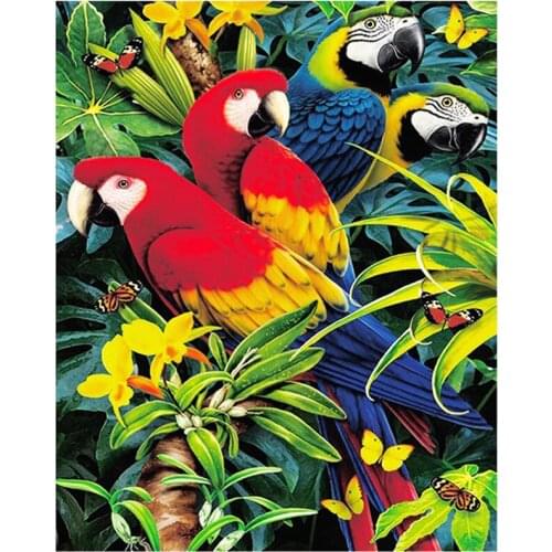 Diy Full Diamond Embroidery Colored Parrot Cross Stitch Painting 5D Square Accessories Decor Of Rhinestones Mosaic Sticker Bird