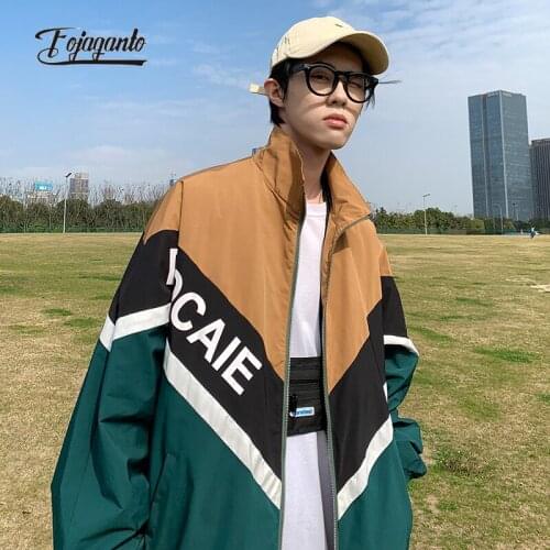 FOJAGANTO New Mens Fashion Jacket Korean Style Trendy Color Matching Drop Sleeve Cardigan lightweight Loose Sports Jacket Male