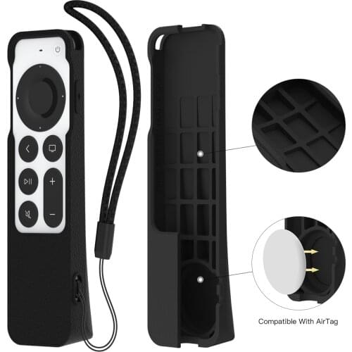 2021 New Anti-Lost Protective Case for Apple TV 4K Siri Silicon Remote Case Shockproof Cover AirTag Applicable
